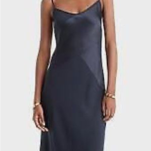 J. Crew Black Sleeveless Slip Dress Midi